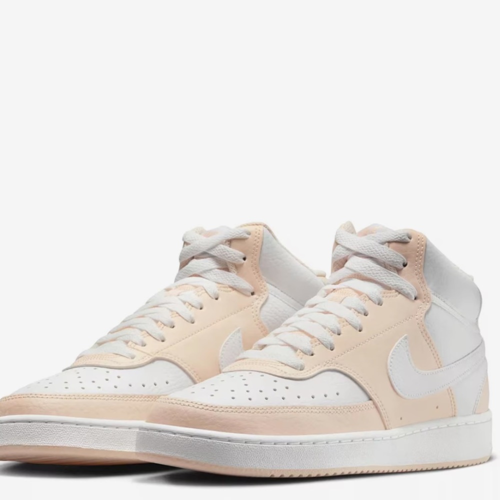 New Nike Court Vision Mid Sneaker - Women's White/ Guava Ice Size 10  $90
